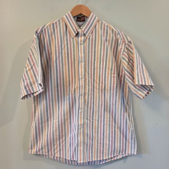 Mens Vintage Haggar Casuals Short Sleeve Button Down Shirt - Picture 1 of 9